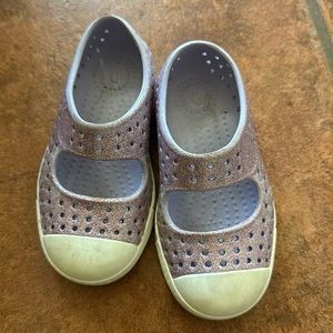 Purple glitter toddler Mary jane Native shoes